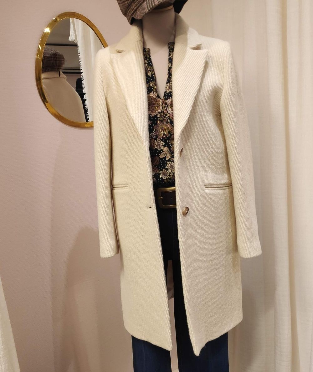 Manteau Maude MKT Studio manteau ?�cru droit ?�l?�gant