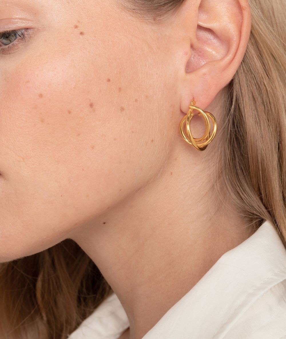 Boucles d’oreille Créoles 30mm Acier Inoxydable 316 Doré 18K