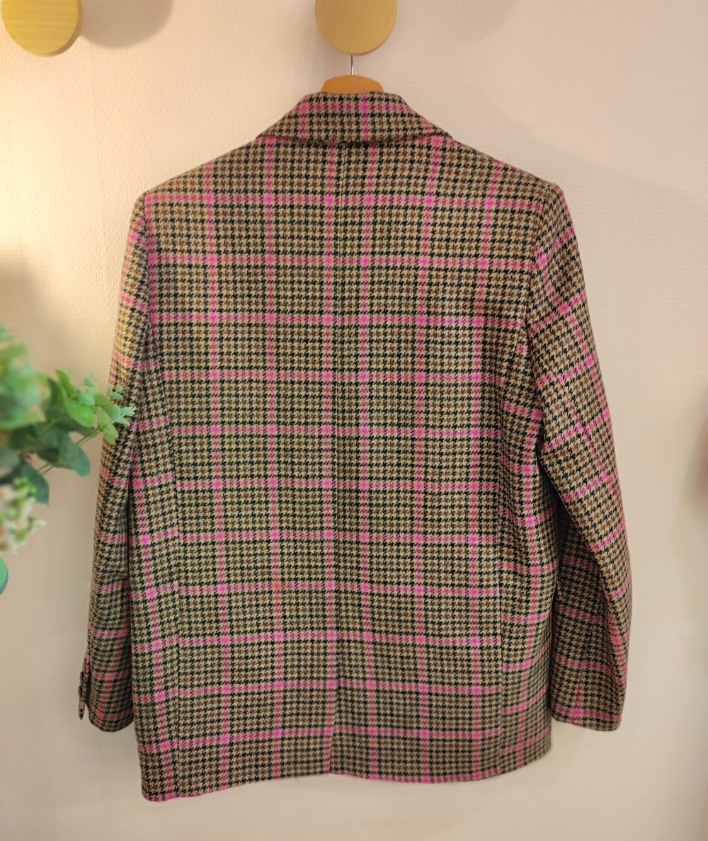 FIORELLA RUBINO – Blazer In Punto Milano Con Motivo Pied-de-poule, Cintura Removibile, Perfetto Per Autunno-inverno 2025