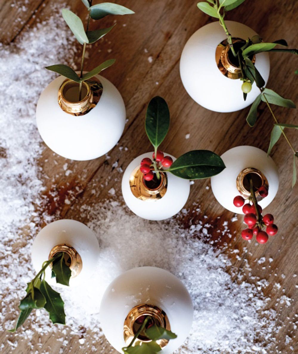 Vase Boule de Noël porcelaine doré Räder